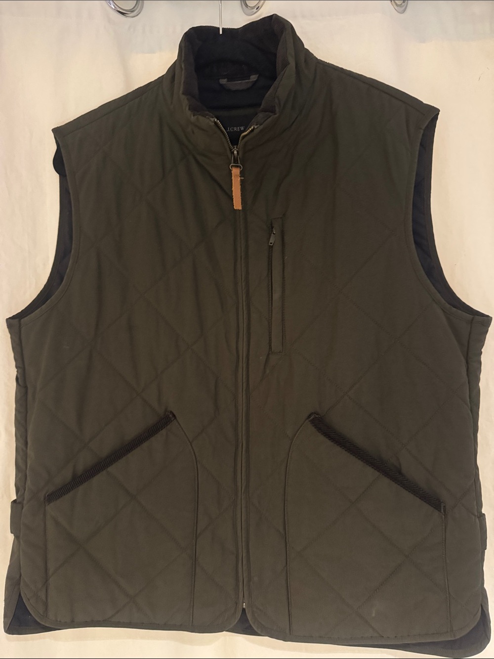 J. Crew Quilted Vest in Olive Green